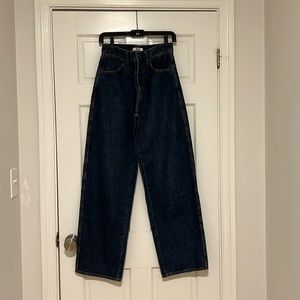 NEW UNIQLO U Dark Wash Women's High Rise Wide Leg Jeans 24x32inch
